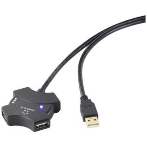 Renkforce RF-6270930 USB 2.0-hub 4 poorten Met ingebouwde repeater Zwart