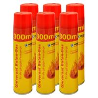 Aansteker gas - 6x - 300 ml - butaan gasfles - navulling - voor kooktoestellen/aanstekers