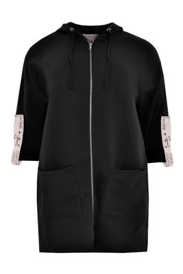 Yoek Sweatvest met rits | Zwart | Maat 58/60