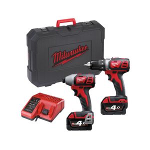 Milwaukee M18 BPP2D-402C  Powerpack (M18BDD+M18BID+(2) 4.0Ah 18V+(1) M1218 lader+koffer) - 4933447126