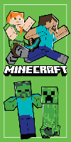 Minecraft handdoek Running 70 x 140 cm - polyester