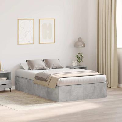 Bedframe met opslag Betongrijs 200 x 120 x 31.5 cm Bewerkt hout