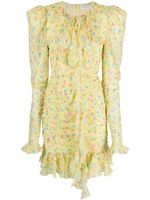 Alessandra Rich robe courte à fleurs - Jaune - thumbnail