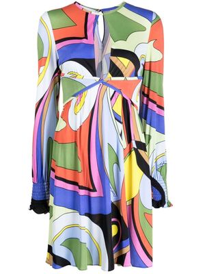 Moschino robe courte à imprimé graphique - Vert