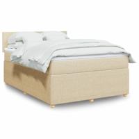 Boxspring met matras stof crèmekleurig 140x190 cm