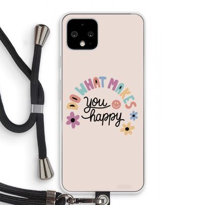 Happy days: Pixel 4 Transparant Hoesje met koord