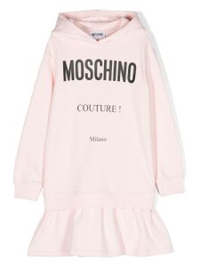 Moschino Kids robe-hoodie à logo imprimé - Rose