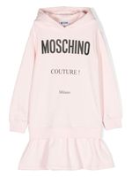 Moschino Kids robe-hoodie à logo imprimé - Rose