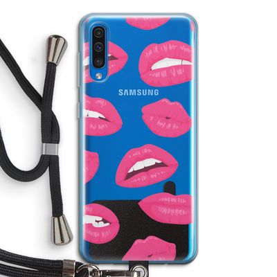 Bite my lip: Samsung Galaxy A50 Transparant Hoesje met koord