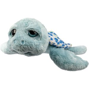 Suki Gifts pluche zeeschildpad Jules knuffeldier - cute eyes - blauw - 24 cm