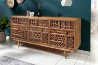 Massief dressoir MARRAKESCH 160 cm mangohout met boho-stijl decoratie - 40247