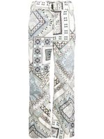 ETRO pantalon droit à imprimé patchwork - Blanc