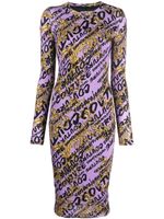 Versace Jeans Couture robe mi-longue à logo Barocco imprimé - Violet - thumbnail