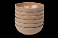 Set van 6 schaaltjes - 15,5 cm - Maia - zandkleurig - Portugees stoneware