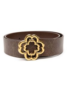 Maje ceinture Clover en cuir - Marron