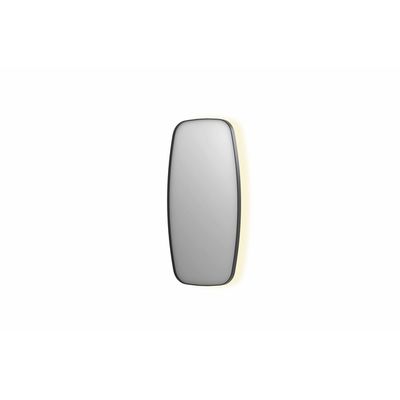 INK SP30 spiegel - 50x4x100cm contour in stalen kader incl indir LED - verwarming - color changing - dimbaar en schakelaar - geborsteld metal black 8409755