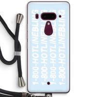 Hotline bling blue: HTC U12+ Transparant Hoesje met koord