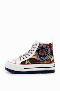 Hoge sneaker met plateauzool en bloemen - MATERIAL FINISHES - 37