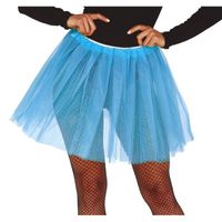 Petticoat/tutu verkleed rokje lichtblauw 40 cm voor dames   - - thumbnail