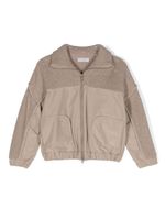 Brunello Cucinelli Kids veste en maille à effet d'épaules descendues - Tons neutres - thumbnail