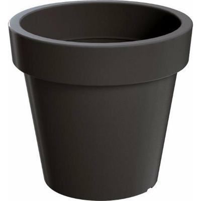 Bloempot/plantenpot - D58 x H52 cm - antraciet - kunststof - voor binnen en buiten - decoratie