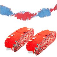 Set van 3x stuks rood-wit-blauwe versiering crepe-papier feestslingers van 24 meter