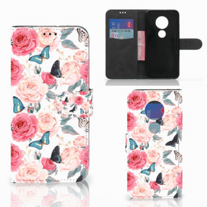 Motorola Moto G7 | G7 Plus Hoesje Butterfly Roses