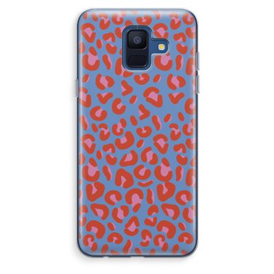 Leopard blue: Samsung Galaxy A6 (2018) Transparant Hoesje