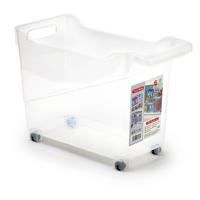 Plasticforte opberg Trolley Container - transparant - op wieltjes - L38 x B18 x H26 cm - kunststof - Opberg trolley - thumbnail