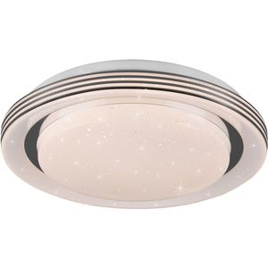 LED Plafondlamp - Plafondverlichting - Trion Atras - 10.5W - Aanpasbare Kleur - Afstandsbediening - Dimbaar - Sterlicht - Rond - Mat Wit - Kunststof