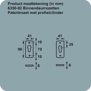 binnenbeslag/patentrozet/pc/f1