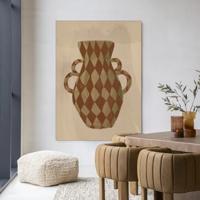 Urban Cotton Wandkleed 'Vivid Vase 08' 80 x 110cm in Frame - black