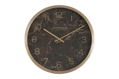 Wandklok ro Copper L goud/bruin marmer