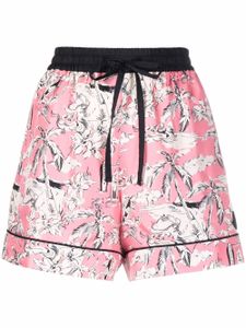 Moncler short en soie à imprimé graphique - Rose