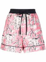 Moncler short en soie à imprimé graphique - Rose - thumbnail