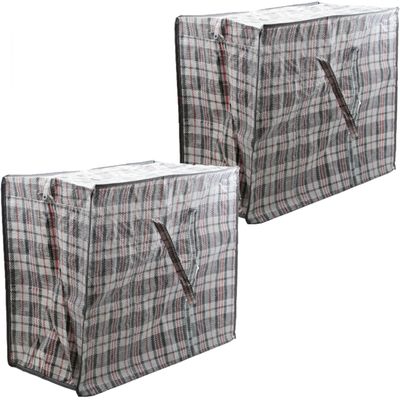 2x stuks opbergtas/hoes voor kussen/deken/dekbed/slaapzak grijs 65 x 30 x 55 cm