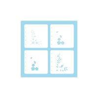 Nellie's Choice • layered combistencil set flower corner-2 4stuks