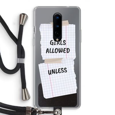 No Girls Allowed Unless: OnePlus 8 Transparant Hoesje met koord