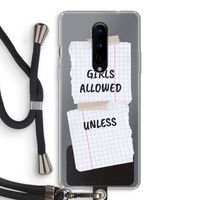 No Girls Allowed Unless: OnePlus 8 Transparant Hoesje met koord