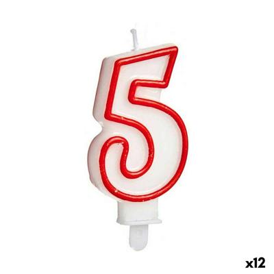 Kaars Verjaardag Cijfer 5 (12 Stuks)