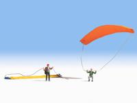NOCH H0 figuren Paragliders Geverfd, Staand - thumbnail