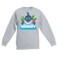 Haaien dieren sweater grijs voor kinderen - thumbnail