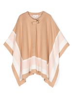 Chloé Kids poncho asymétrique à rayures - Marron Chloé Kids poncho asymétrique à rayures - Marron