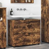 Badkamer Kast Gerookt eiken 76,5 x 35 x 64 cm Bewerkt hout