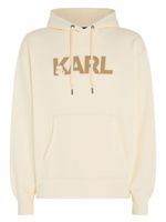 Karl Lagerfeld hoodie en coton biologique à logo floqué - Tons neutres - thumbnail