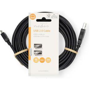 USB-Kabel | USB 2.0 | USB-A Male | USB Mini-B 5-Pins Male | 480 Mbps | Vernikkeld | 5.00 m | Rond |