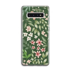 Botanical green sweet flower heaven: Samsung Galaxy S10 4G Transparant Hoesje