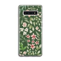 Botanical green sweet flower heaven: Samsung Galaxy S10 4G Transparant Hoesje
