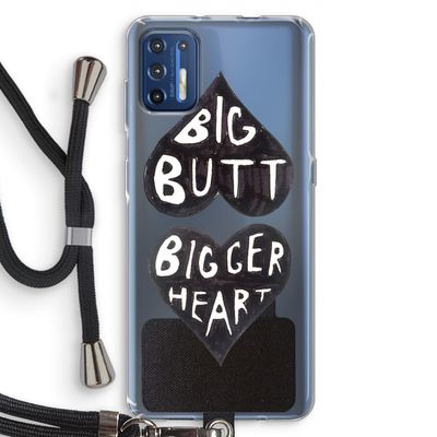 Big butt bigger heart: Motorola Moto G9 Plus Transparant Hoesje met koord