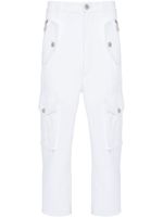 Balmain pantalon cargo court à plaque logo - Blanc